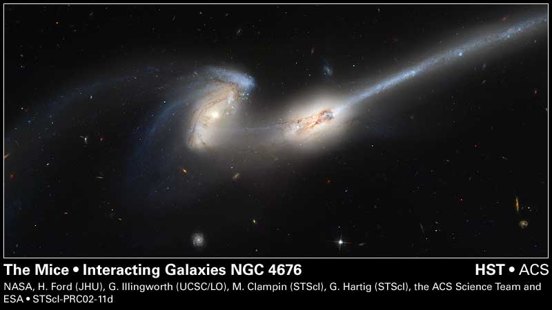 Image of two galaxies twirling around each other